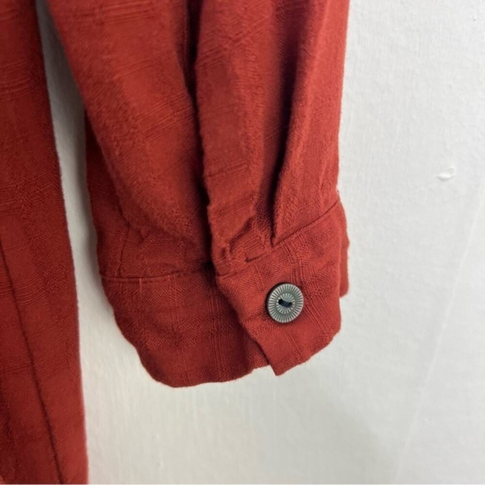 Anthropologie Rust Red Button-Front Mini Dress - Picture 11 of 16